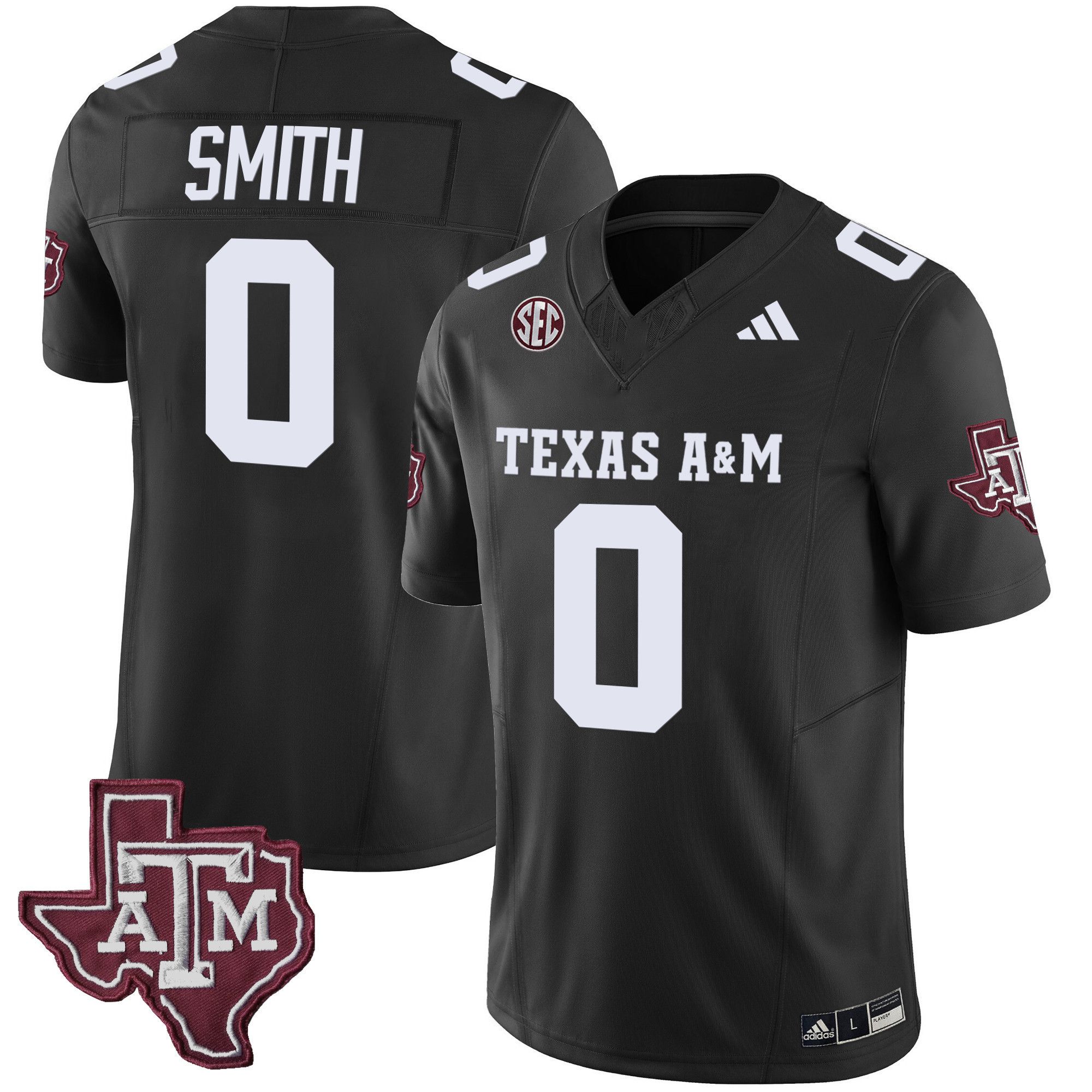 Men Texas A&M Aggies #0 Smith Black 2024 Vapor Limited NCAA Jersey style 1->indianapolis colts->NFL Jersey